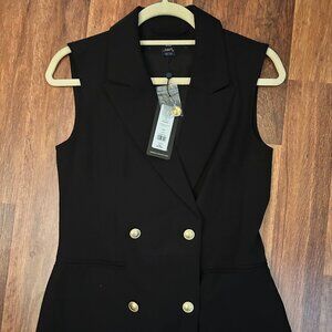 NWT!! FRENCH CONNECTION HARRIE DOUBLE BREASTED SLEEVELESS BLAZER COLOR: BLACKOUT